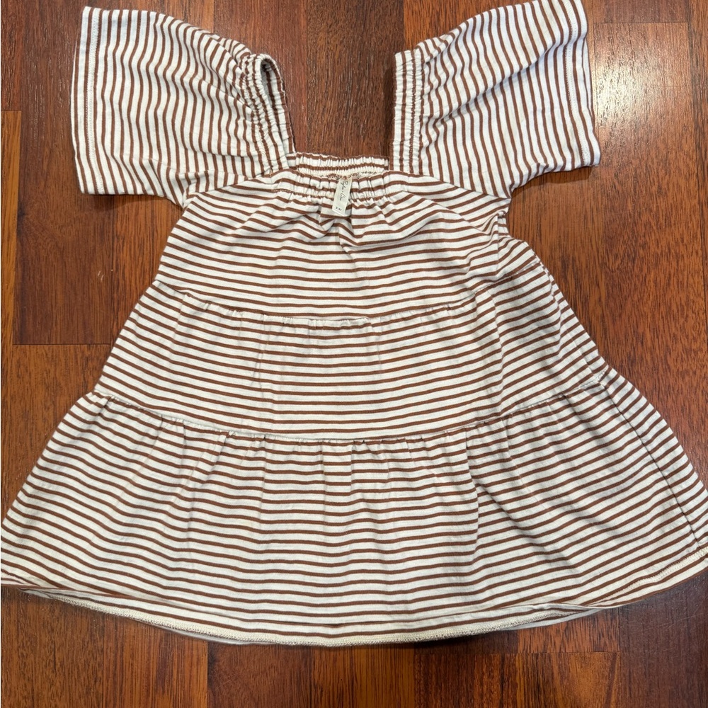Rylee + Cru Striped Dress - Brown and White